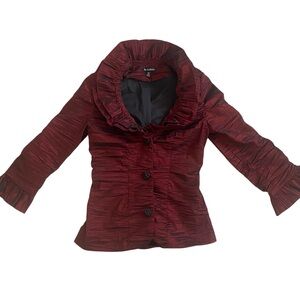 LE CHÂTEAU RED THIGHT BUTTON-UP SIZE XXS